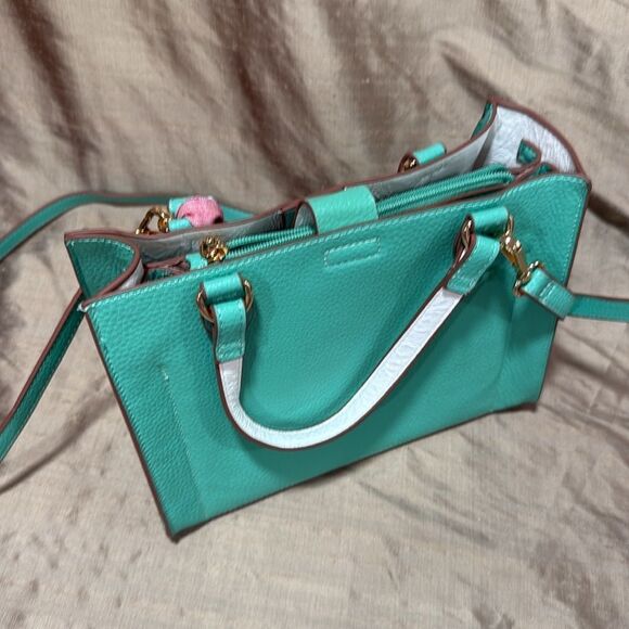 Anne Klein Seafoam Mint Green Convertible 2 In 1 Bag Crossbody And Wristlet - Picture 2 of 8